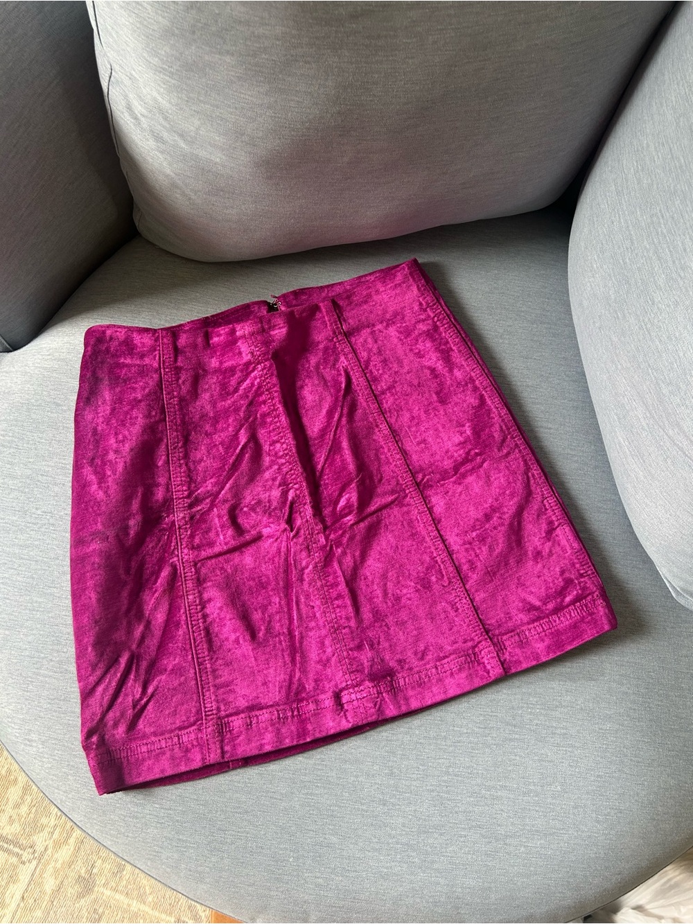 Free People Pink Velvet Mini Skirt